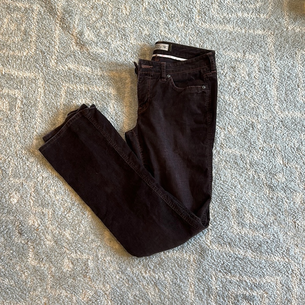 Low rise brown rown corduroy boot cut pants
